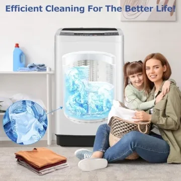 Nictemaw Portable Washing Machine, 20Lbs Capacity Full-Automatic Portable Washer Machine, 2.8Cu.ft Compact Washing Machine with 10 Programs & 8 Water Levels Laundry Machine Apartments, Dorms, RVs