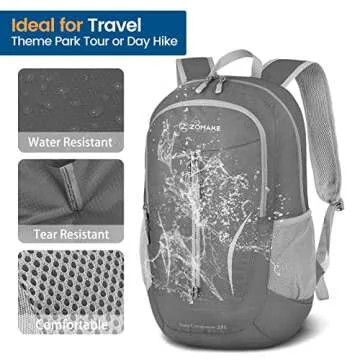 ZOMAKE Ultra Lightweight Packable Backpack 25L - Foldable Hiking Backpacks Water Resistant Small Folding Daypack for Travel(Dimgray)