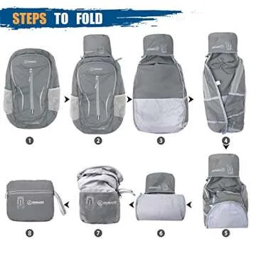 ZOMAKE Ultra Lightweight Packable Backpack 25L - Foldable Hiking Backpacks Water Resistant Small Folding Daypack for Travel(Dimgray)