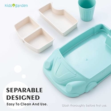 Kids Garden Car Plate Set - Eco-Friendly Bamboo Dinnerware