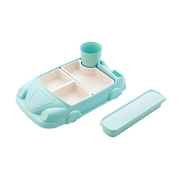 Kids Garden Car Plate Set - Eco-Friendly Bamboo Dinnerware