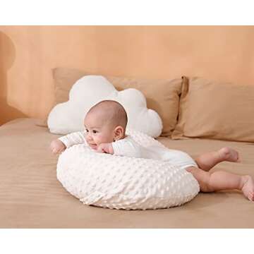 Pillowcase for Nursing Pillow and Positioner for Breastfeeding and Bottle Feeding, Propping Baby, Tummy Time, Baby Sitting Support, Awake-Time Support, Pillow Cover Only (Beige)