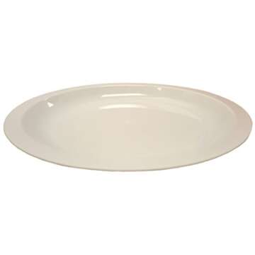 Set of 12 White Microwavable Plastic Plates - 10 Inch Black Duck Brand (12)