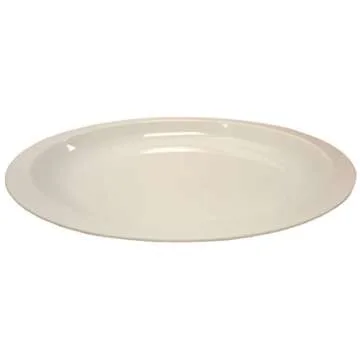 Set of 12 White Microwavable Plastic Plates - 10 Inch Black Duck Brand (12)