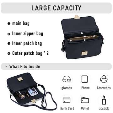 Stylish Chinllo Crossbody Bag for Women - Vegan Leather