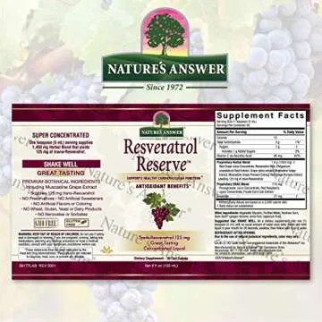 Nature's Answer Alcohol-Free Resveratrol Reserve 5oz Concentrated Liquid | Packed with Antioxidants ...