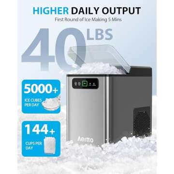 Aeitto Nugget Ice Maker Produces Chewable Ice Easily