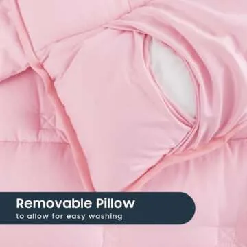 Wake In Cloud - Toddler Nap Mat with Pillow and Blanket, for Kids Boys Girls in Kindergarten Daycare Preschool Pre K, Roll Up Sleeping Bag, Solid Color, Pink, Standard