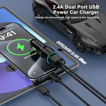 USB Car Charger for iPhone 16 - Dual Fast Charging