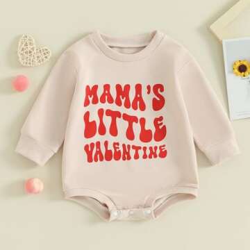 LAGKIYOJ Baby Girl Boy Valentines Day Outfits Letter Sweater Romper Long Sleeve Crewneck Sweatshirt ...