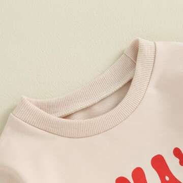 LAGKIYOJ Baby Girl Boy Valentines Day Outfits Letter Sweater Romper Long Sleeve Crewneck Sweatshirt Newborn Spring Clothes (Mama's, 0-3 Months)