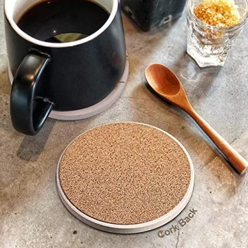 Super Absorbent Ceramic Coasters Set with Metal Holder