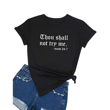 Trendy Dresswel Women Thou Shall Not Try Me Funny Tee
