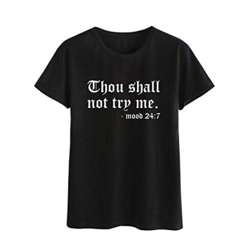Trendy Dresswel Women Thou Shall Not Try Me Funny Tee
