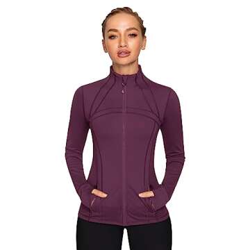 QUEENIEKE Women's Sports Jacket Slim Fit Running Jacket Cottony-Soft Handfeel Size L Color Rose Red