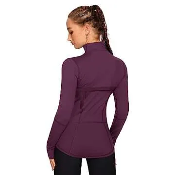 QUEENIEKE Women's Sports Jacket Slim Fit Running Jacket Cottony-Soft Handfeel Size L Color Rose Red