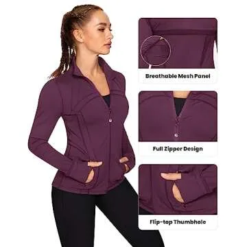 QUEENIEKE Women's Sports Jacket Slim Fit Running Jacket Cottony-Soft Handfeel Size L Color Rose Red