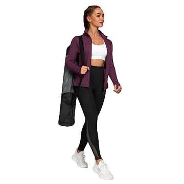 QUEENIEKE Women's Sports Jacket Slim Fit Running Jacket Cottony-Soft Handfeel Size L Color Rose Red