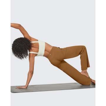 G4Free Wide Leg Yoga Pants for Women Sweatpants with Pockets High Waist Bootcut Dress Pants for Workout Casual Pants Loose (Coca Mocha,S,29")