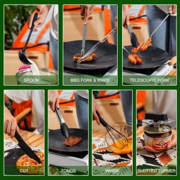 Wesqunie 14-Piece Camping Cookware Set - Portable & Durable