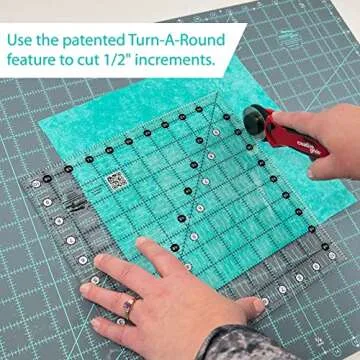 Creative Grids Quilt Ruler 20-1/2in x 20-1/2in Square – CGR20 – Made in USA, Non-Slip Grip Acrylic Quilting, Sewing, Crafting, Patchwork Ruler for Measuring & Cutting Fabric