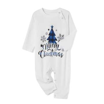 Awoscut Christmas Family Matching Pajamas Sets Christmas PJ's Letter Print Top and Plaid Pants Jammies Sleepwear (#b-7, Mom, M)