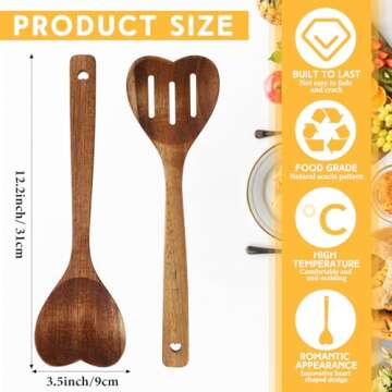 Get the Unique Wooden Heart Spoon Set for Cooking