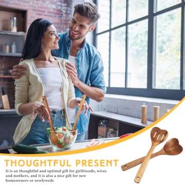 Get the Unique Wooden Heart Spoon Set for Cooking