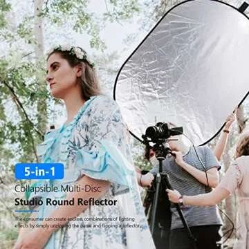 NEEWER 31"x47"/80x120cm Light Reflectors for Photography, Portable 5 in 1 Collapsible Multi Disc with Bag - Translucent, Silver, Gold, Black, White Diffuser for Studio and Outdoor Lighting