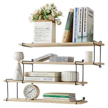 TFER Floating Shelves Wall Mounted Hanging Shelves Set of 3