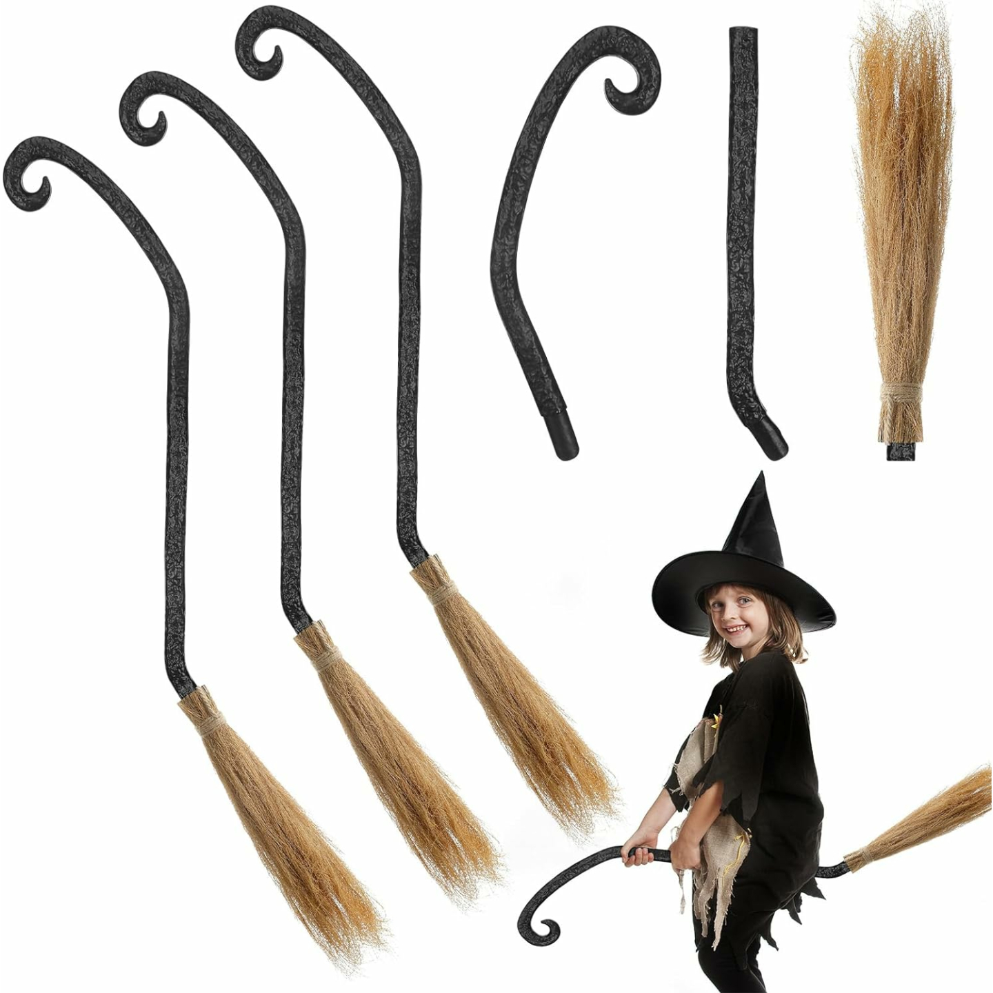 Witch Broom Props for Halloween Kids Costumes