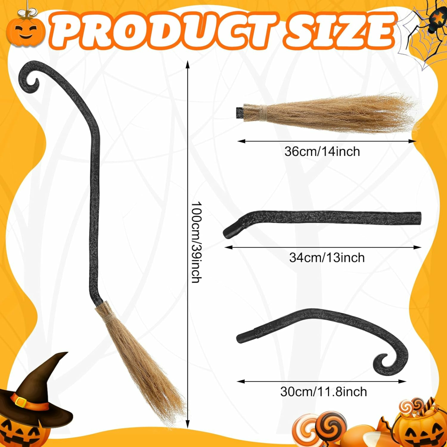 Witch Broom Props for Halloween Kids Costumes