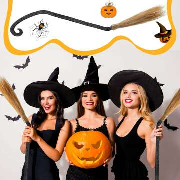 Witch Broom Props for Halloween Kids Costumes