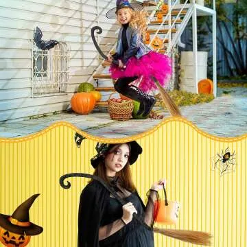 Witch Broom Props for Halloween Kids Costumes