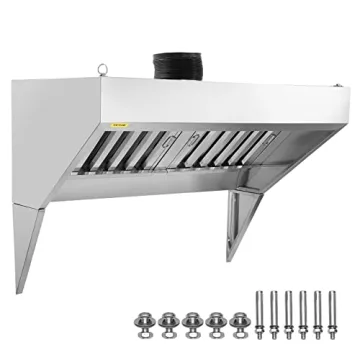 VEVOR 4FT Commercial Exhaust Hood - Stainless Steel for Food Trucks & Restaurants
