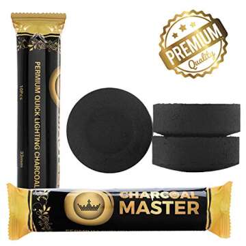 Charcoal Masters Instant Light Coals for Hookah - 100 Pack