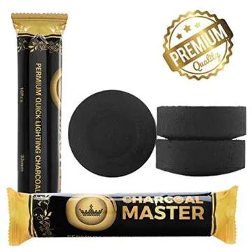 Charcoal Masters Instant Light Coals for Hookah - 100 Pack