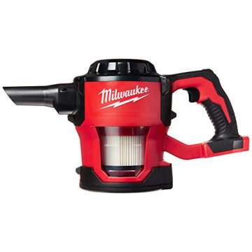 Milwaukee 0882-20 M18 Lithium Ion Cordless Compact 40 CFM Hand Held Vacuum w/ Hose Attachments and A...
