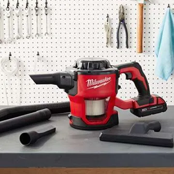 Milwaukee 0882-20 M18 Lithium Ion Cordless Compact 40 CFM Hand Held Vacuum w/ Hose Attachments and Accessories (Batteries Not Included, Power Tool Only)