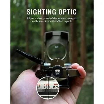 Military Metal Sighting Compass with Clinometer for Adventures