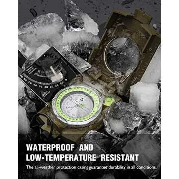 Military Metal Sighting Compass with Clinometer for Adventures