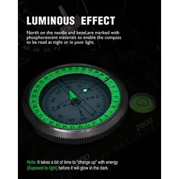 Military Metal Sighting Compass with Clinometer for Adventures