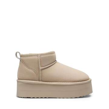 DREAM PAIRS Fuzzy Classic Platform Mini Boots for Women - Stylish, Comfortable, and Durable Winter F...