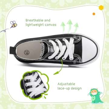 Sonsage Toddler Boys Girls Canvas Sneakers Soft Sole T-Strap Shoes Lightweight Comfy Classical Flats...