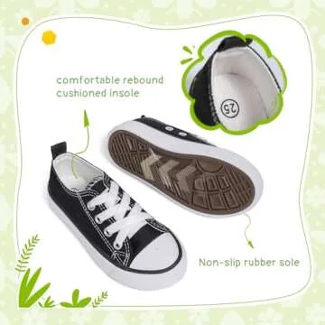 Sonsage Toddler Boys Girls Canvas Sneakers Soft Sole T-Strap Shoes Lightweight Comfy Classical Flats Non Skid Shoe for Little Kids