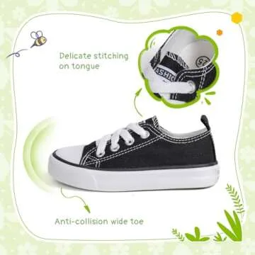 Sonsage Toddler Boys Girls Canvas Sneakers Soft Sole T-Strap Shoes Lightweight Comfy Classical Flats Non Skid Shoe for Little Kids