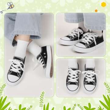 Sonsage Toddler Boys Girls Canvas Sneakers Soft Sole T-Strap Shoes Lightweight Comfy Classical Flats Non Skid Shoe for Little Kids