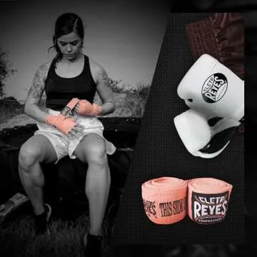 CLETO REYES Compression Hand Wraps for Boxing Gloves, Stretchy Breathable, MMA, Kickboxing, Muay Thai, Martial Arts Workout Equipment, Hook and Loop Closure, Pink, Pack of 2