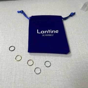 Lantine 5 Pcs Nose Rings Hoops for Women Set 316L Surgical Steel Septum Rings 8mm Rook Daith Tragus Piercing Jewelry Hinged Cartilage Gold Hoop Earrings 18G