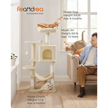 Feandrea Cat Tree 44.1 Inch Multi-Level Indoor Cat Tower